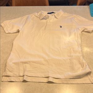 U.S. Polo Assn. White Men's Polo with Small Navy Embroidered Logo
